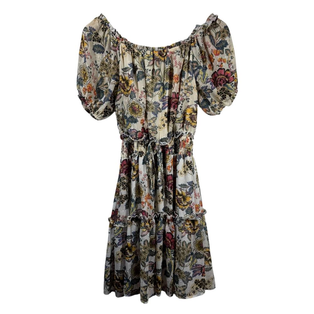 Ryan Michelle Dress Women S Floral Off Shoulder Spring Mini Puff Sleeve Tiered